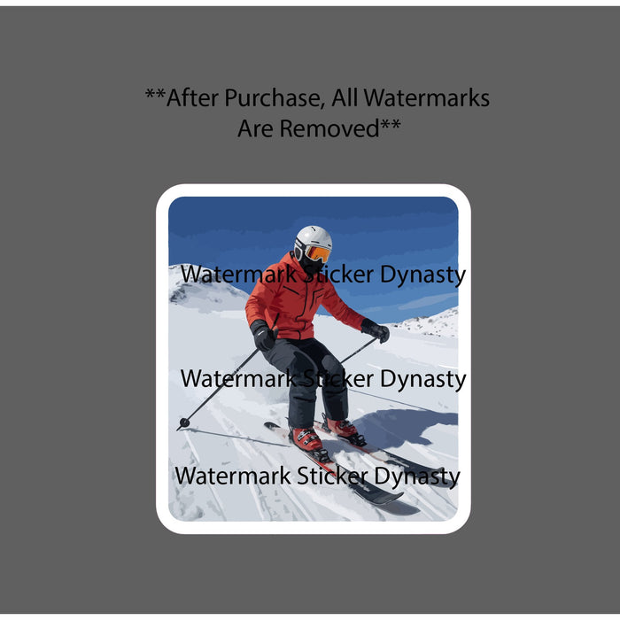 Skiing Sticker Waterproof Decal Skier Mountain Winter Sports Snow Alp Gift NEW