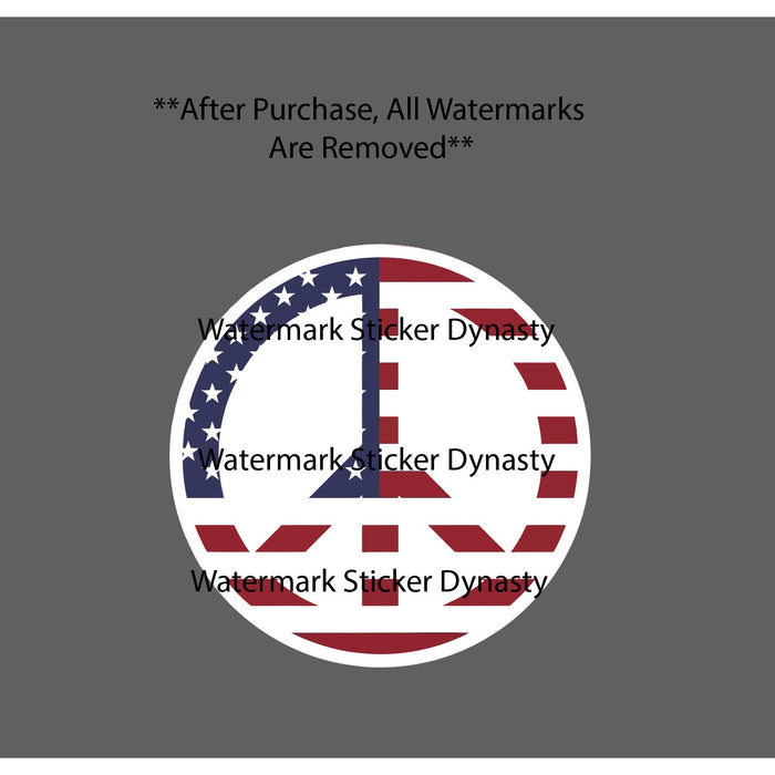 American Flag Peace Sign Sticker Waterproof Decal USA America Gift NEW