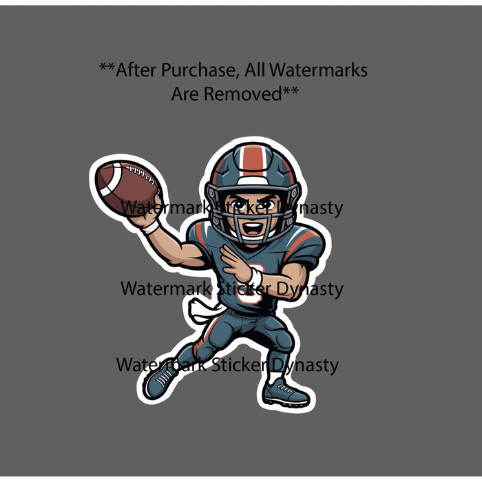 Quarterback Sticker Waterproof Decal Football Cartoon Sports Game TV Gift NEW