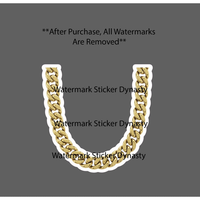 Gold Chain Sticker Waterproof Decal Cuban Link Money Business Gift NEW