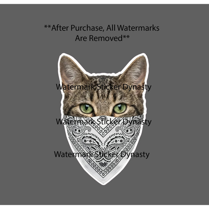 Cat Gangster Sticker Waterproof Decal Streets Stray Bandana Hardcore Gift NEW