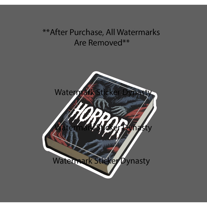 Horror Book Sticker Waterproof Decal Scary Skeleton Bones Reaper Reader Gift NEW