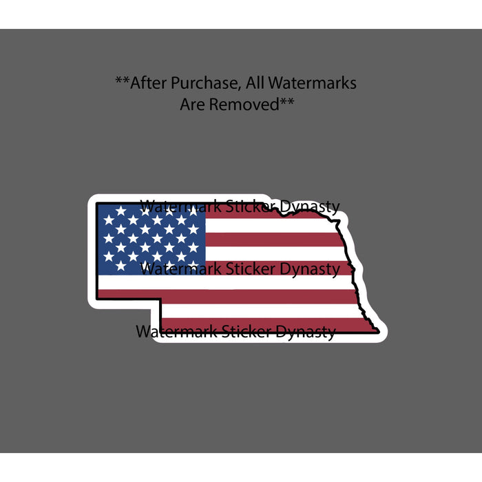 Nebraska Sticker Waterproof Decal USA Flag America State Patriotic Gift NEW