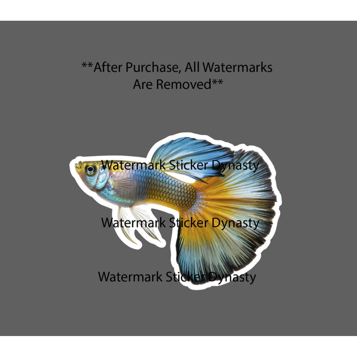 Guppy Sticker Waterproof Decal Fish Animal Pet Friend Outdoor Nature Gift NEW