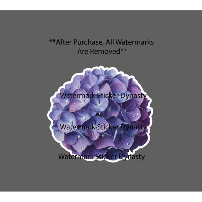 Hydrangea Sticker Waterproof Decal Flower Floral Outdoor Nature Gift Home NEW