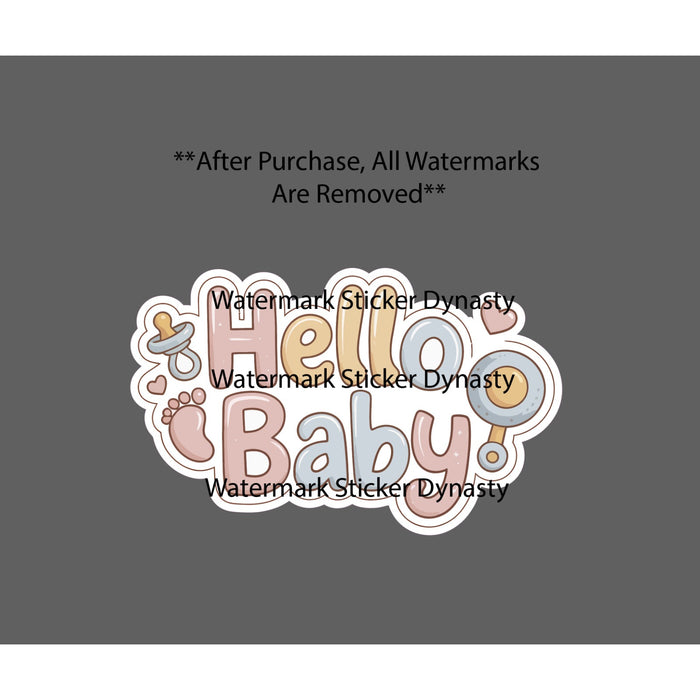 Hello Baby Sticker Waterproof Decal Newborn Child Pacifier Foot Cute Gift NEW