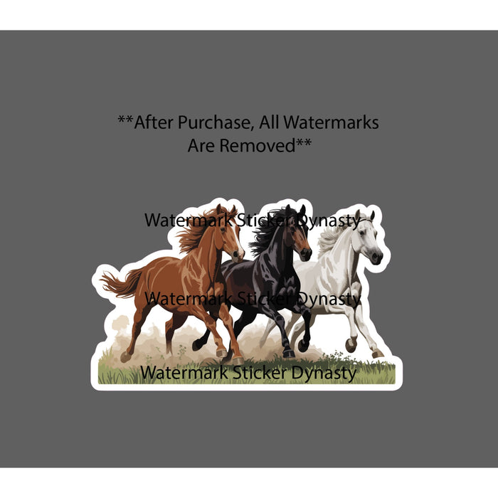 Horses Running Sticker Waterproof Decal Wild Farm Farmhouse Animal Gift NEW
