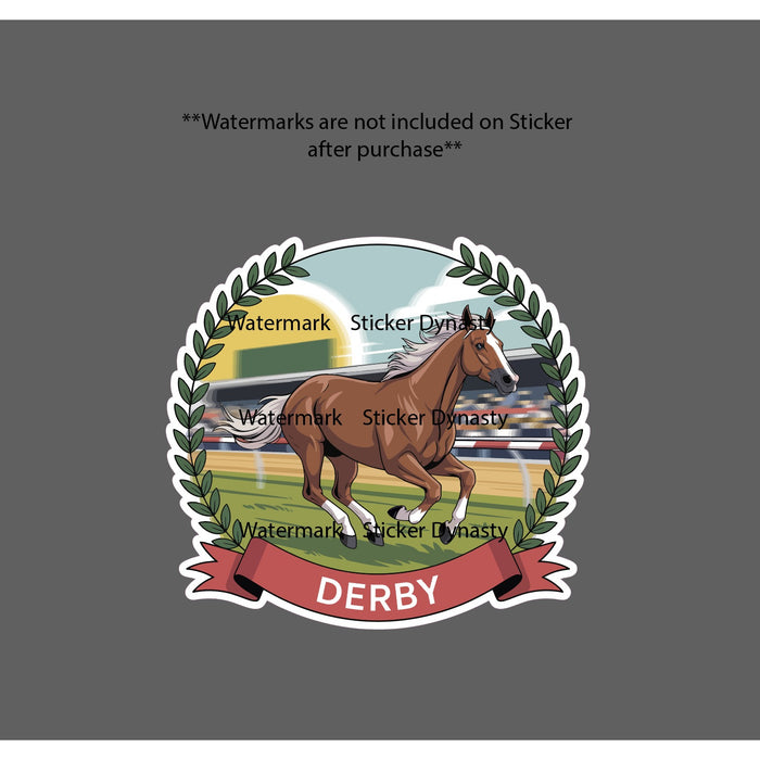 Derby Sticker Waterproof Decal Horse Racing Kentucky Jockey Party Gift NEW