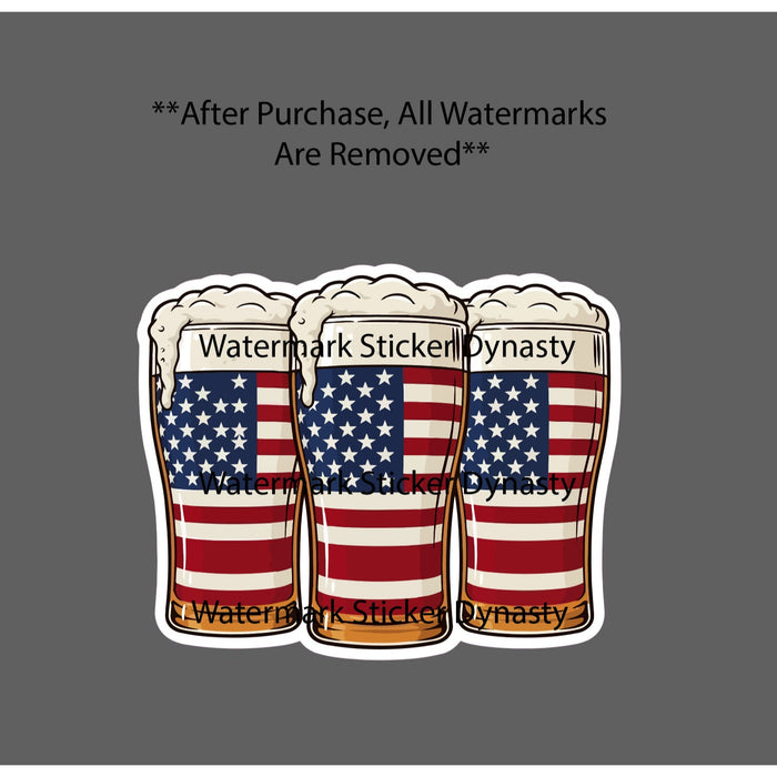Beer USA Flag Sticker Waterproof Decal American Brew United States Gift NEW