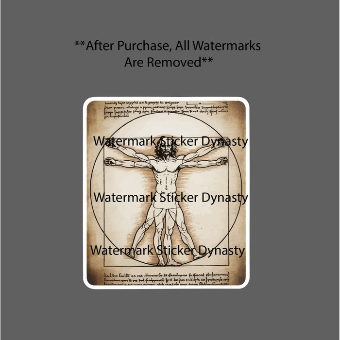 The Vitruvian Man Sticker Waterproof Decal Leonardo da Vinci Art Artist Gift NEW