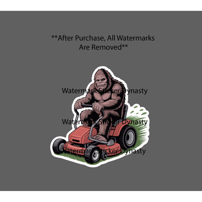 Bigfoot Mowing Lawn Sticker Waterproof Decal Lawnmower Legend Dad Gift NEW