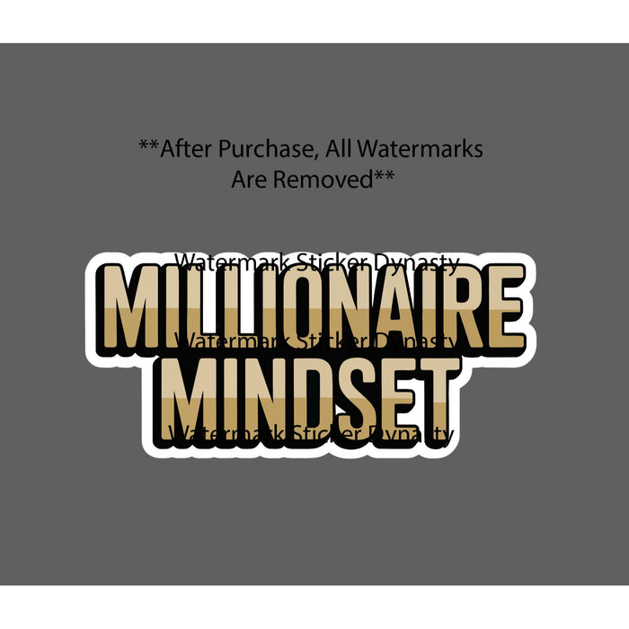 Millionaire Mindset Sticker Waterproof Decal Money Cash Business Gift NEW