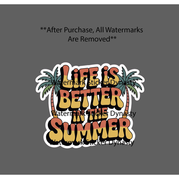 Life Is Better In The Summer Sticker Waterproof Decal Palm Tree Beach Gift NEW