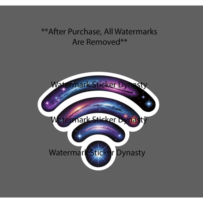 Wi-Fi Symbol Sticker Waterproof Decal Galaxy Connection CPU Internet Gift NEW