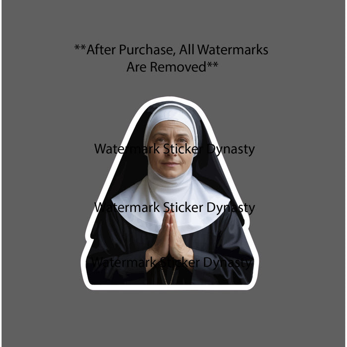 Nun Sticker Waterproof Decal Monastic Life Jesus Faith Bible Gift NEW