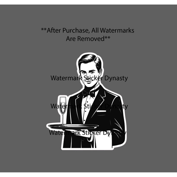 Waiter Sticker Waterproof Decal Food Drinks Restaurant Cocktail Gift NEW