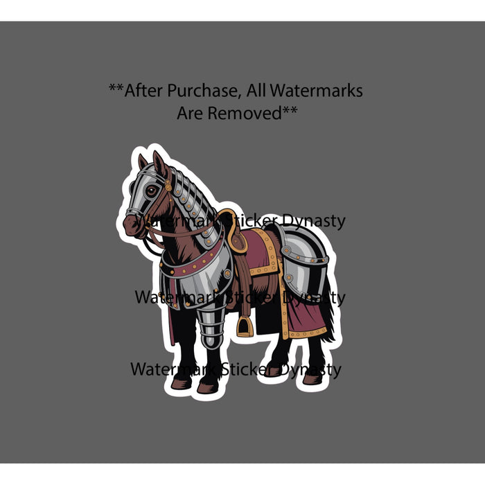 War Horse Sticker Waterproof Decal Animal Warrior Armor Battle Gift NEW