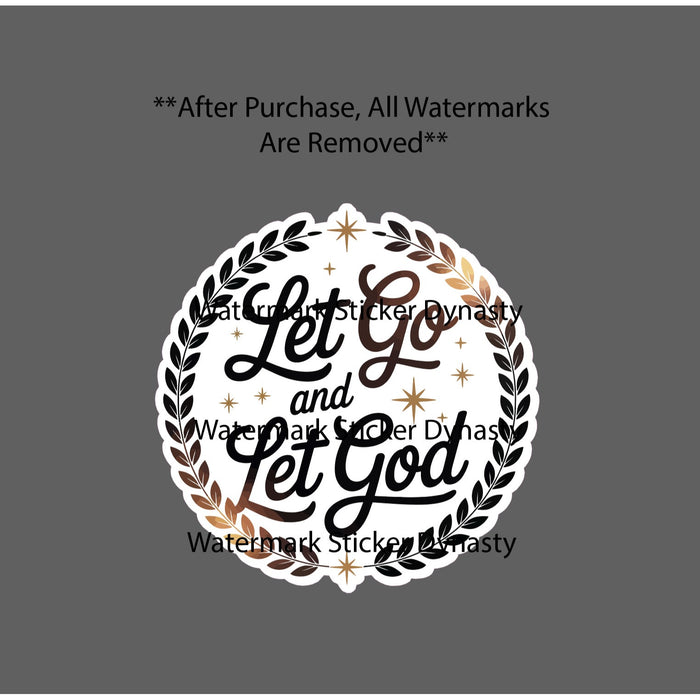 Let Go and Let God Sticker Waterproof Decal Jesus Faith Quote Love Gift NEW
