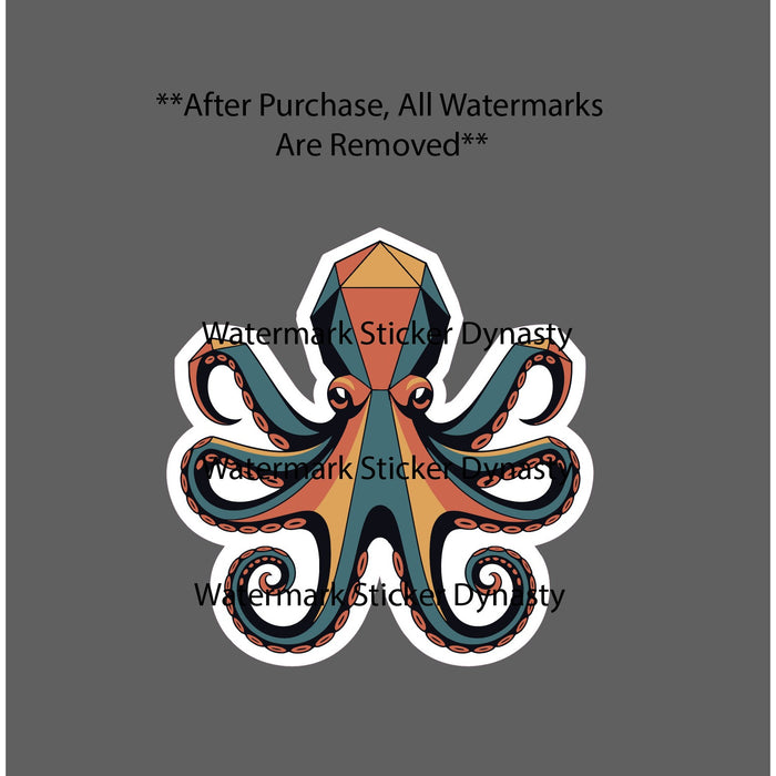 Octopus Sticker Waterproof Decal Ocean Beach Art Artist Abstract Animal Gift NEW