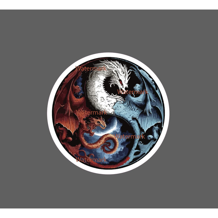 Dragons Sticker Fire Ice Waterproof NEW