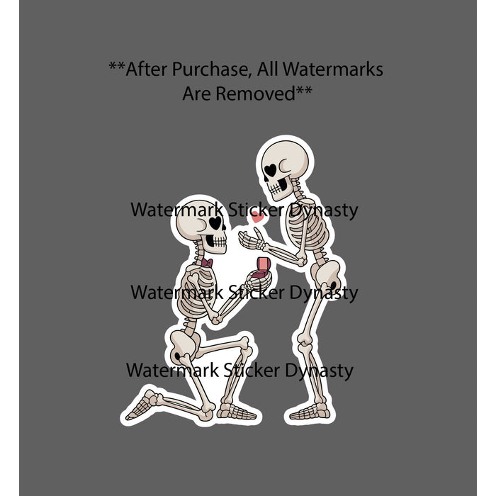 Skeleton Proposal Sticker Waterproof Decal Wedding Love Until Death Gift NEW