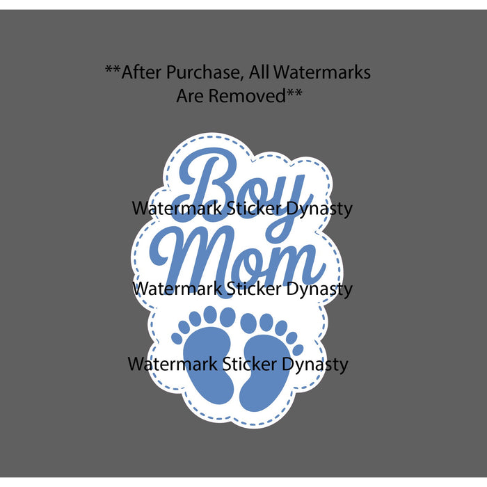Boy Mom Sticker Waterproof Decal Footprint Baby Life Family Blue Gift NEW
