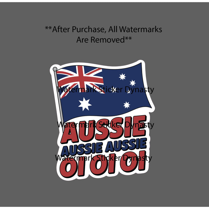 Aussie Oi Oi Oi Sticker Waterproof Decal Australian Flag Quote Gift NEW
