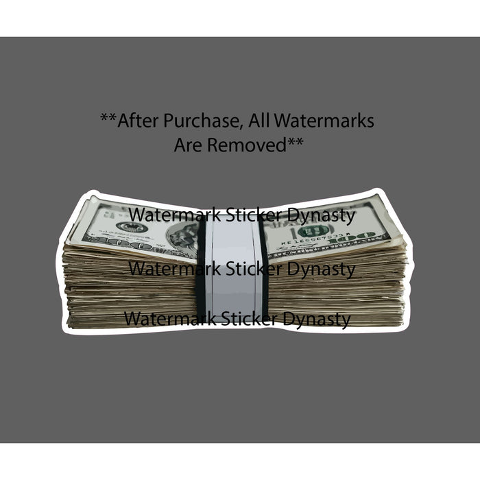 Cash Bands Sticker Waterproof Decal Money Wealth Business Work Success Gift NEW