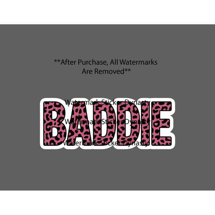 Baddie Sticker Waterproof Decal Pink Cheetah Print Cute Sexy Gift NEW