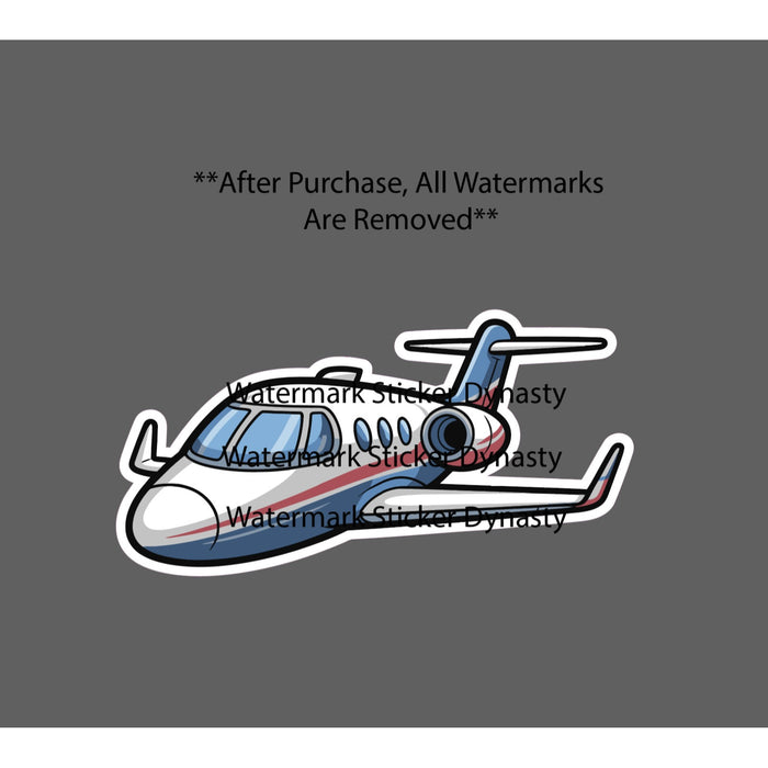 Private Jet Sticker Waterproof Decal Cartoon Flying Travel Pilot Plane Gift NEW