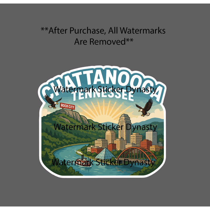 Chattanooga Tennessee Sticker Waterproof Decal State Travel Skyline Gift NEW