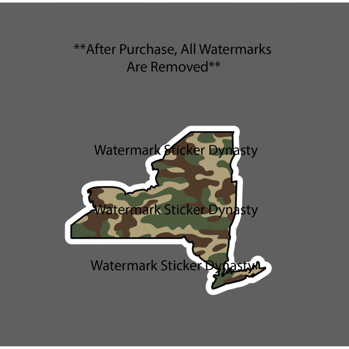 New York Sticker Waterproof Decal State Camo Outdoor Hunting Fishing Gift NEW