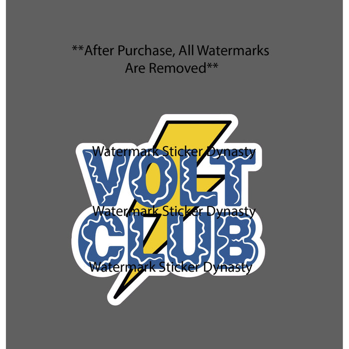Volt Club Sticker Waterproof Decal Electricity Lightning Bolt Live Wire Gift NEW