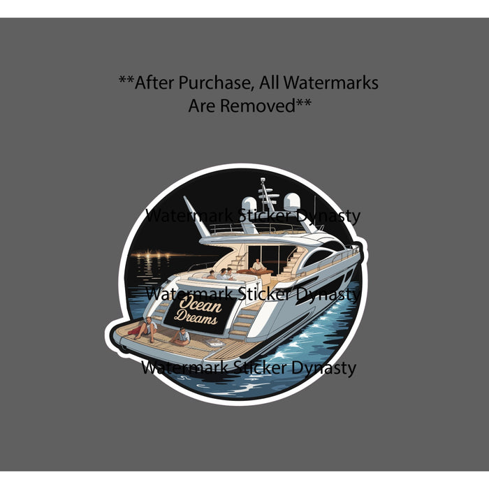 Yacht Sticker Waterproof Decal Ocean Beach Party Rich Wealthy Boat Gift NEW