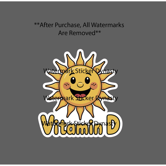Vitamin D Sticker Waterproof Decal Sun Smiley Face Sunbathing Summer Gift NEW