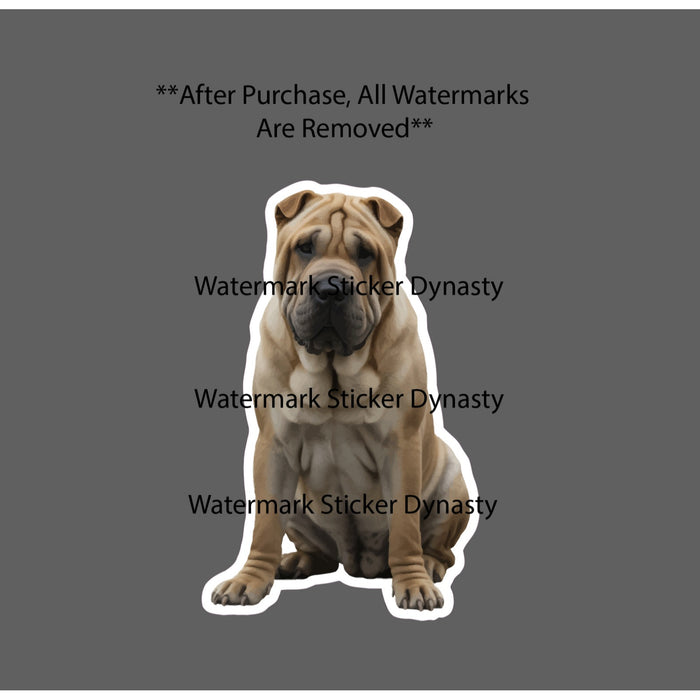 Chinese Shar Pei Sticker Waterproof Decal Dog Breed Animal Pet Family Gift NEW