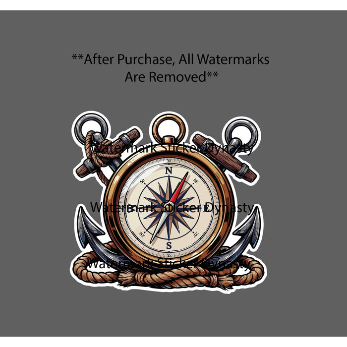 Compass Sticker Waterproof Decal Boat Anchor Sailor Nautical Ocean Ship Gift NEW
