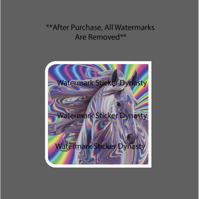 Horse Sticker Waterproof Decal Trippy Abstract Colorful Rainbow Gift NEW