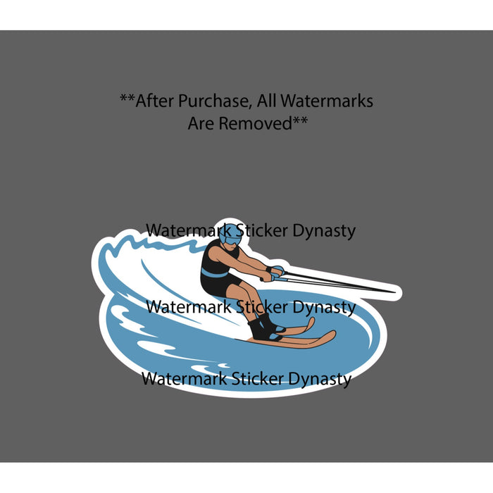 Water Skiing Sticker Waterproof Decal River Lake Summer Sports Gift NEW