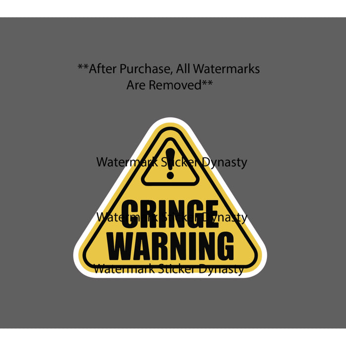 Cringe Warning Sticker Waterproof Decal Cringey Funny Humor Caution Gift NEW