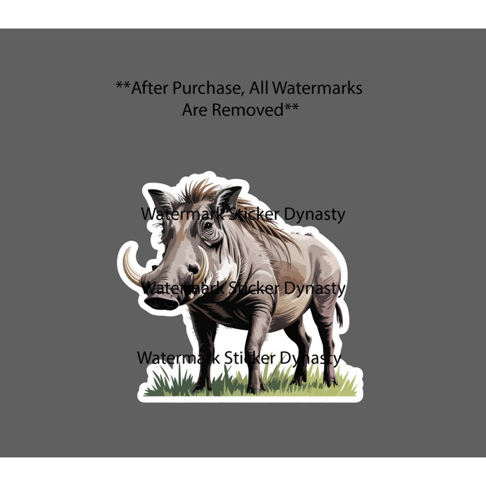 Warthog Sticker Waterproof Decal Animal Wild Wildlife Nature Pig Hog Gift NEW