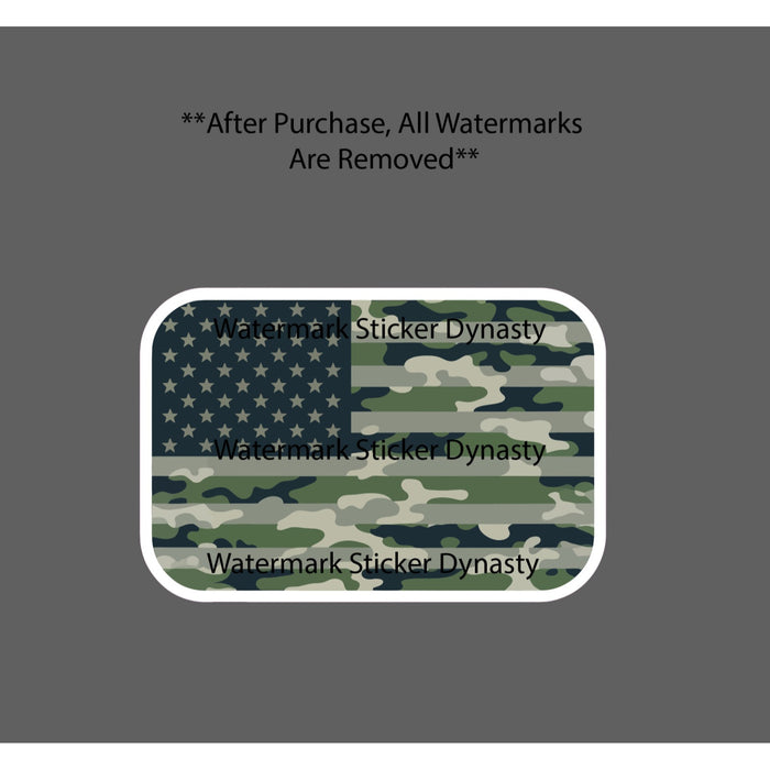 Camo USA Flag Sticker Waterproof Decal America Military Outdoor Woods Gift NEW