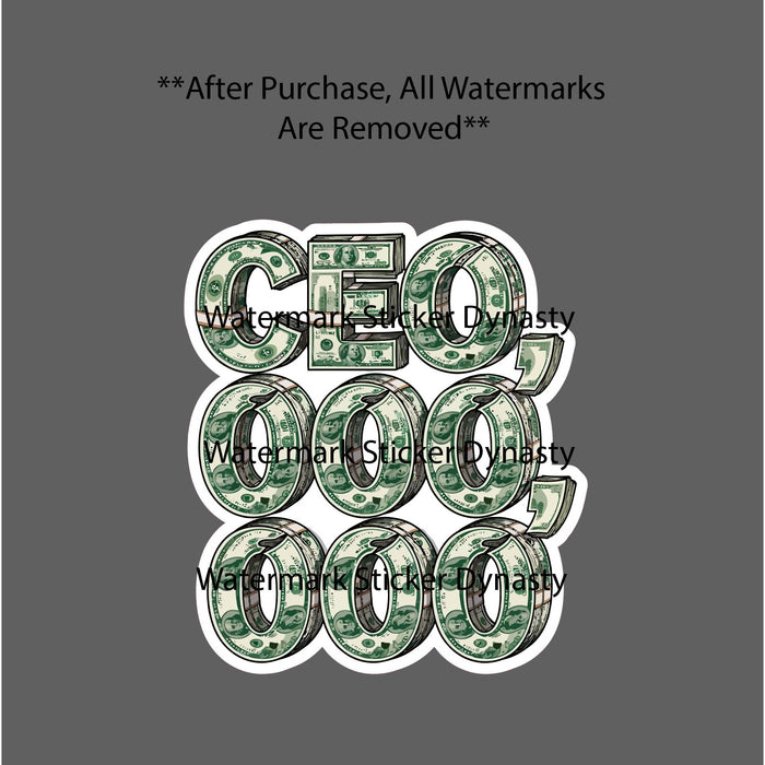 CEO,000,000 Sticker Waterproof Decal Business Work Money Cash Profit Gift NEW