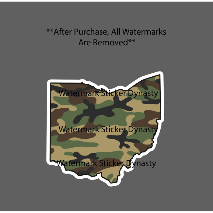 Ohio Sticker Waterproof Decal Outdoor State Camo Hunting Fishing Gift NEW