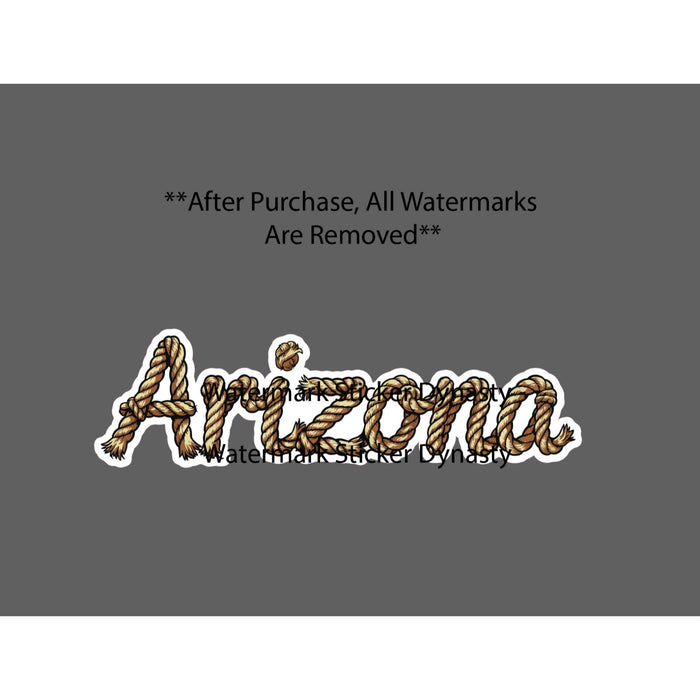 Arizona Sticker Waterproof Decal Rope Country Western State Gift NEW