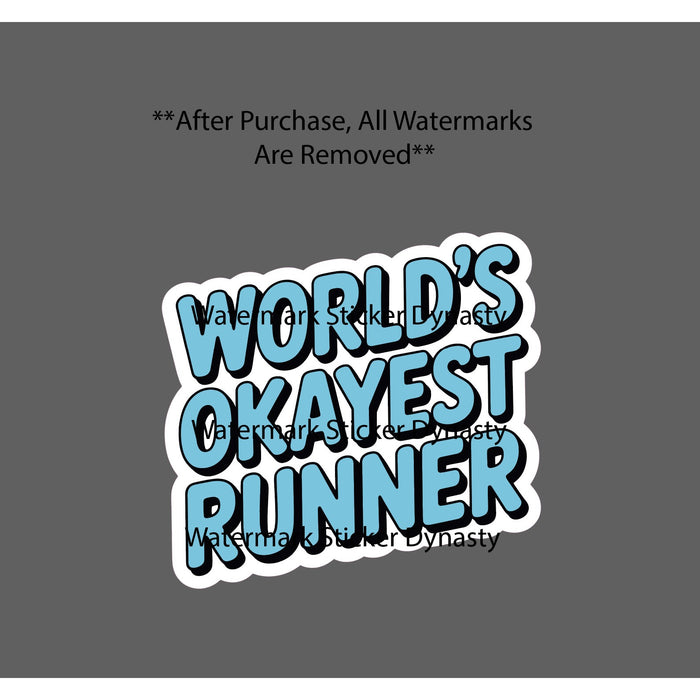 World's Okayest Runner Sticker Waterproof Decal Running Outdoor Sport Gift NEW