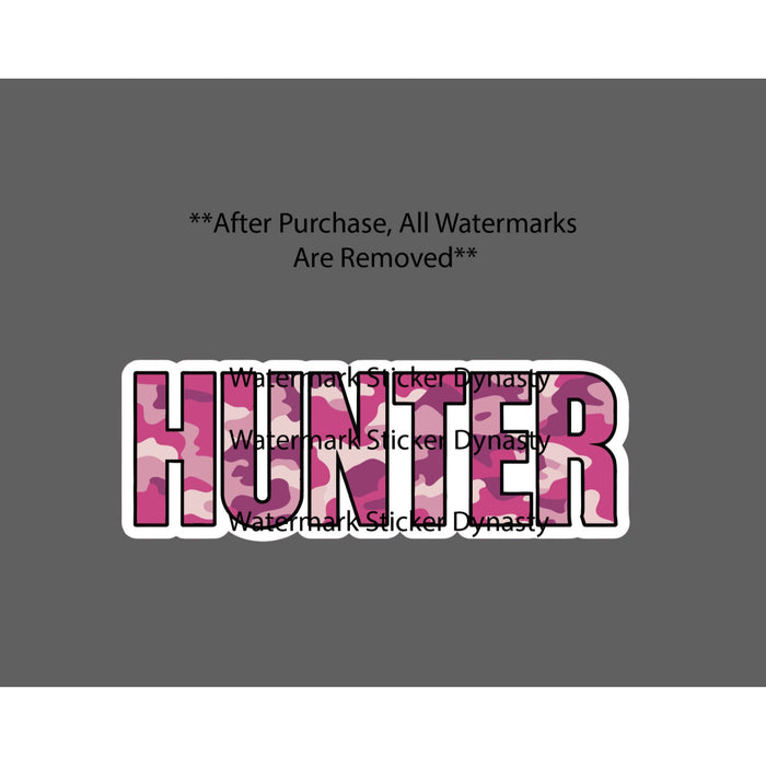 Hunter Pink Camo Sticker Waterproof Decal Hunting Outdoor Nature Gift NEW
