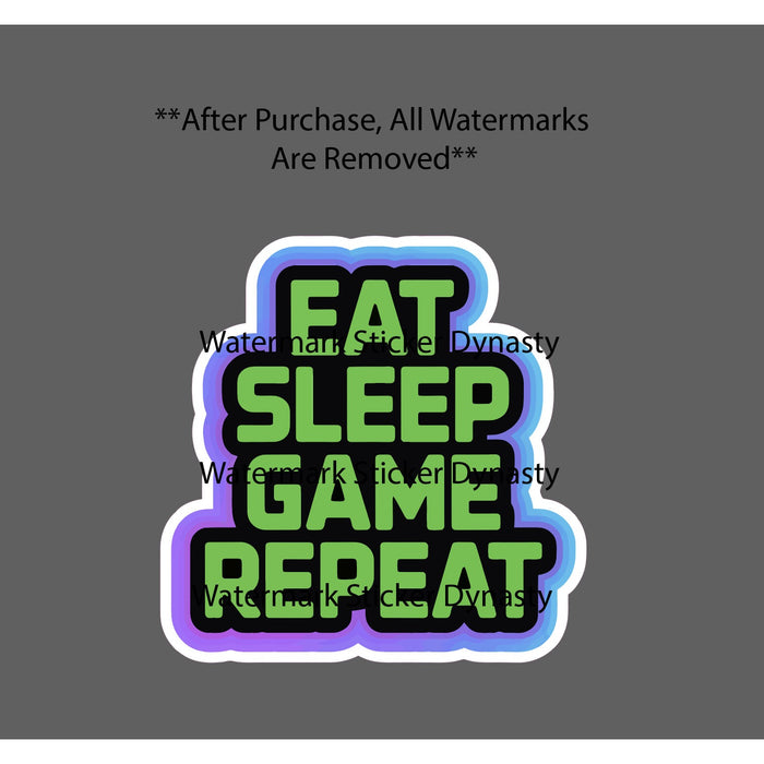 Eat Sleep Game Repeat Sticker Waterproof Decal Gamer Gaming Gift Videogames NEW