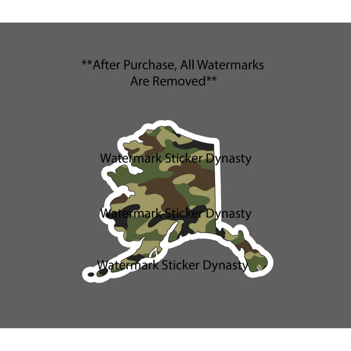 Alaska Sticker Waterproof Decal Camo Outdoor Hunting Nature Home Gift NEW