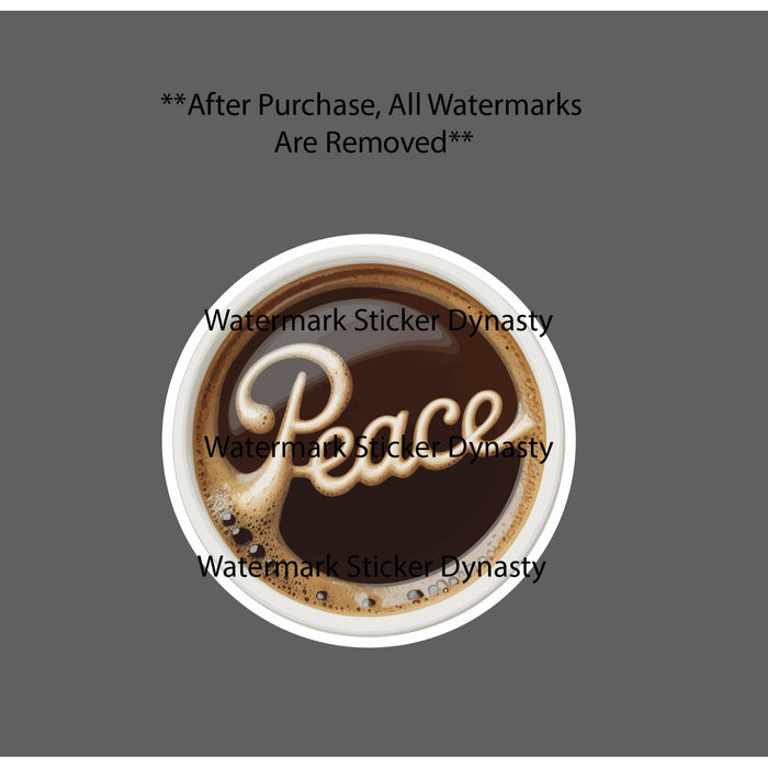 Peace Coffee Sticker Waterproof Decal Caffeine Drink Cream Brew Work Gift NEW